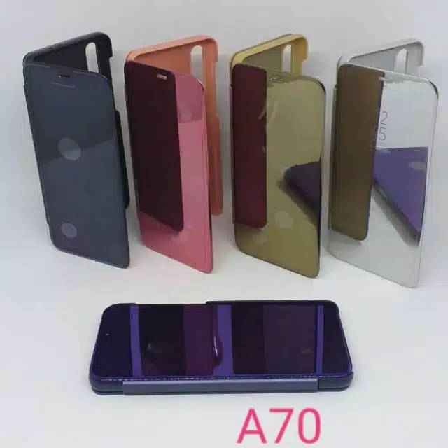 Clear View Samsung A70 Flip Cover Mirror Case Samsung A70 Standing Cover