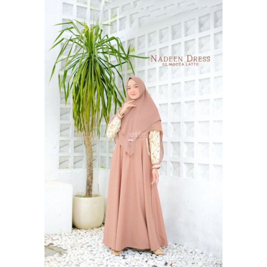Neww/ Terbaru/ Gamis Attin/ Nadeen Dress by Attin/ Gamis Katun/ Gamis Kombinasi/ Gamis Katun Jepang/