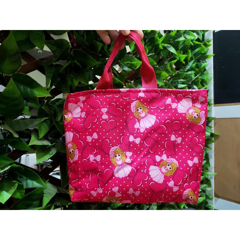 totebag tas jinjing size 25*20 cm motif berbie pink