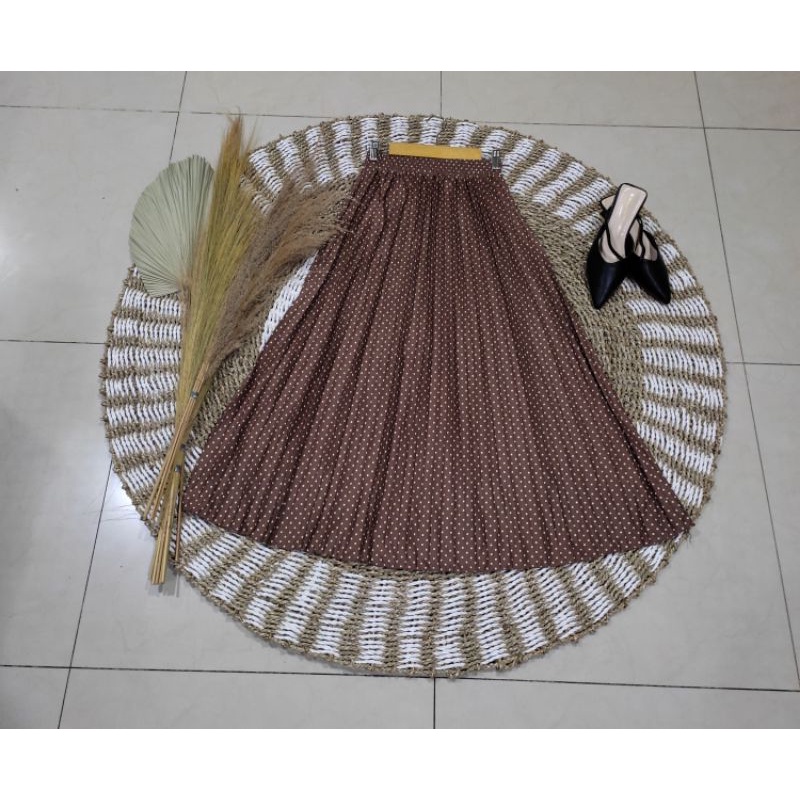 GS-ROK PLISKET POLKADOT PREMIUM /ROK PLISKET PANJANG/ROK PLISKET MUSLIM/ROK PLISKET TERLARIS