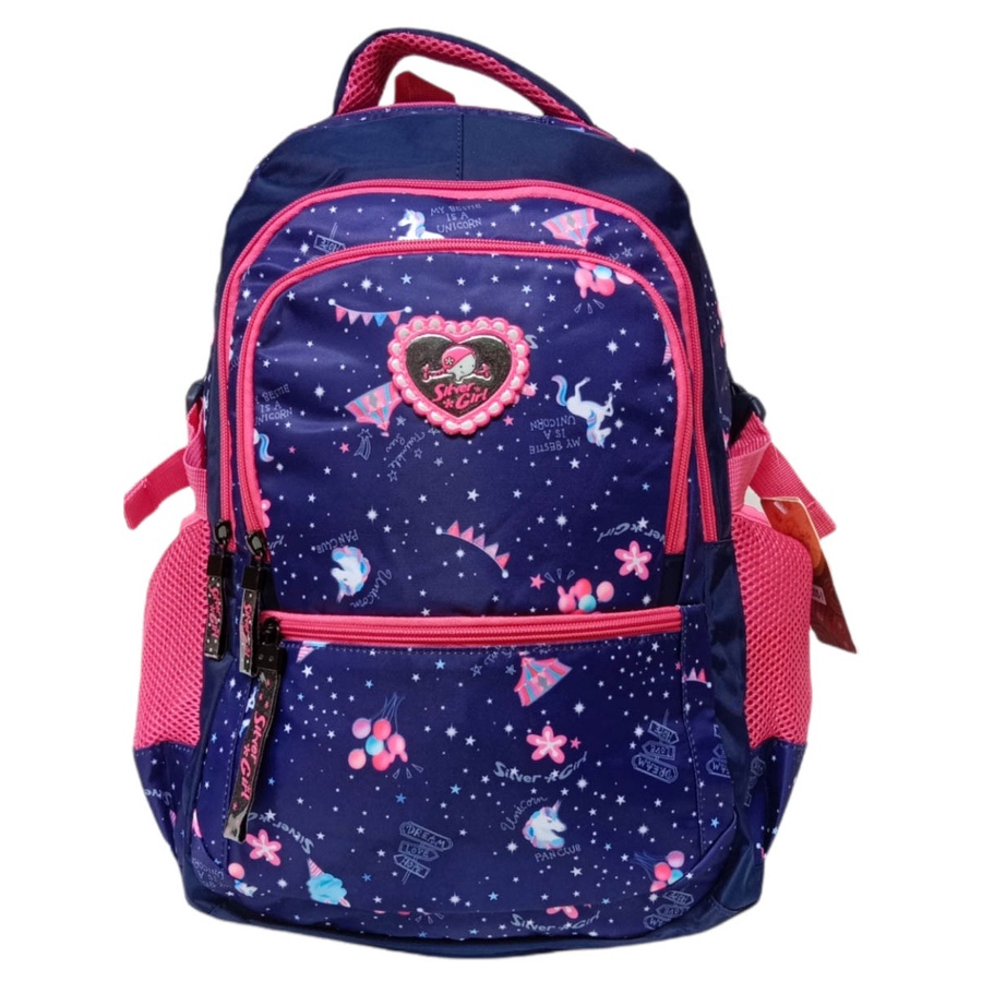 Tas Sekolah Anak Perempuan SD SMP ALTO SILVER GIRL Navy, Tas Ransel Punggung Remaja Laptop