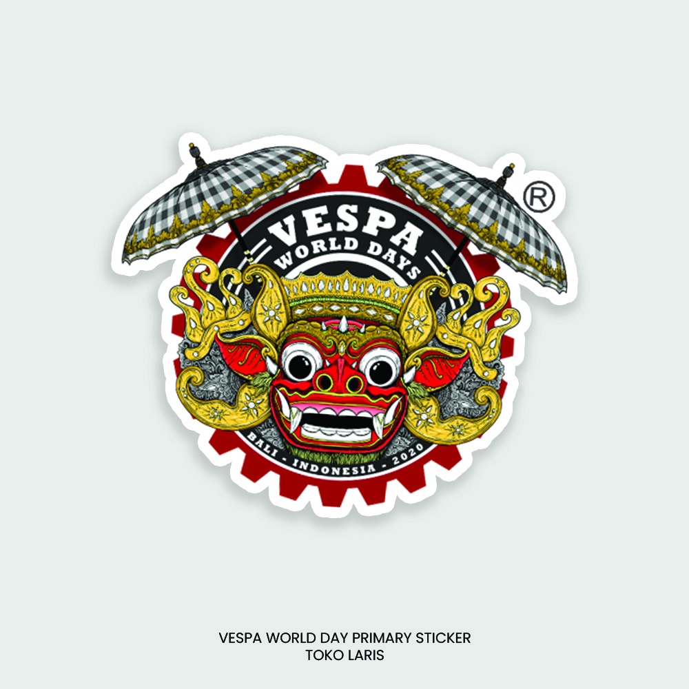 Sticker Vespa World Bali VWD 2022 Primary Untuk Sticker Motor, Laptop, Tumblr, Helm, Case