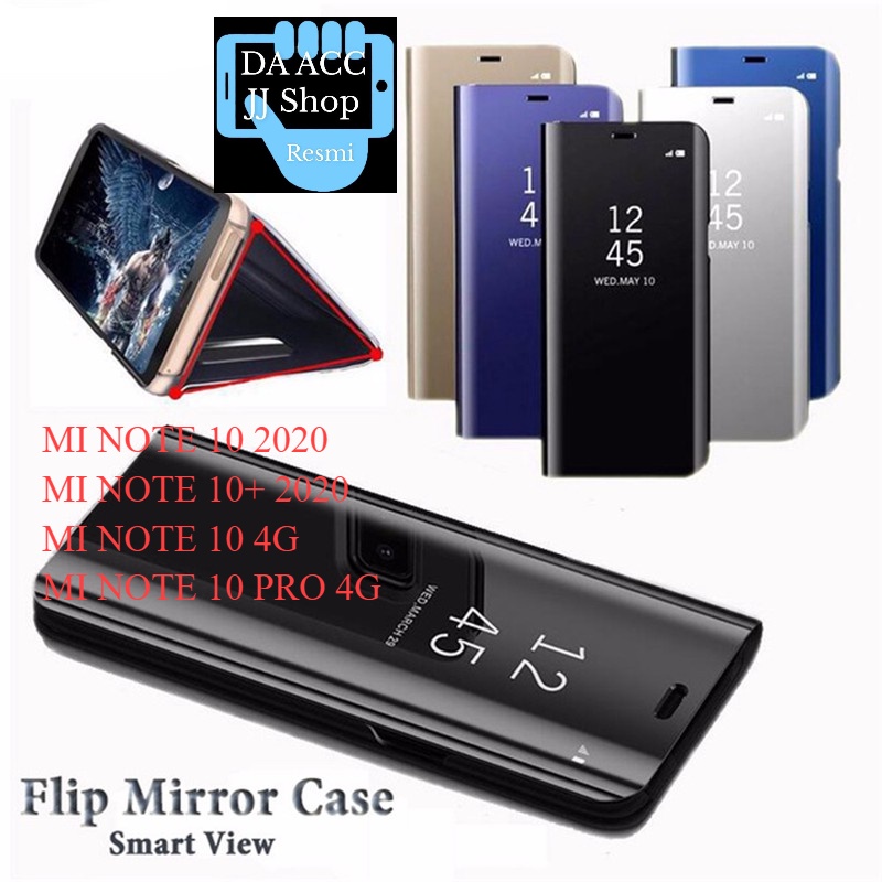 DA Flip Cover Mirror Standing Case REDMI NOTE 10 10+ NOTE 10 4G NOTE 10 PRO 4G View mirror metal