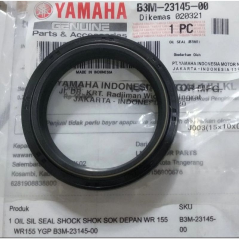 SEAL SIL SHOCK SHOK SOK DEPAN WR155 WR 155 ASLI ORI YAMAHA B3M 23145 00