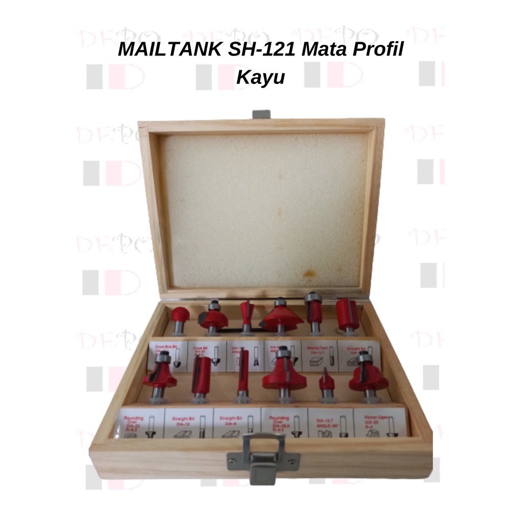 MailTank Mata Profil Set SH -121 / Mata Profil Kayu Set 12 pcs