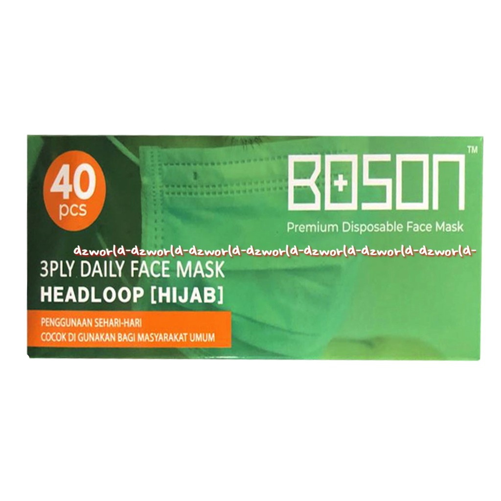 Boson 3ply Daily Face Mask Hijab Masker Tali Jilbab Untuk Harian 40pcs