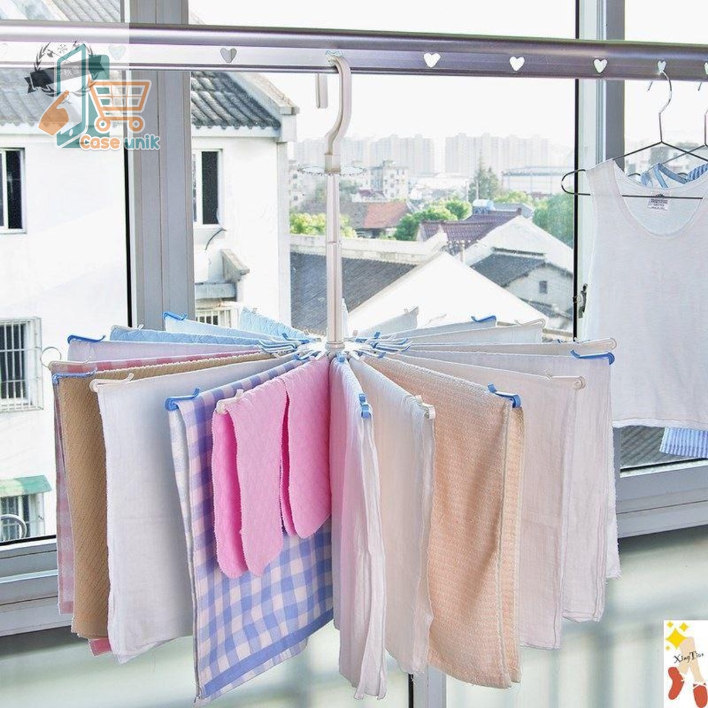 RT88 FOLDING HANGER GANTUNGAN JEMURAN BAJU BAYI PUTAR 360 DERAJAT 20 STICK PENGAIT CS3957