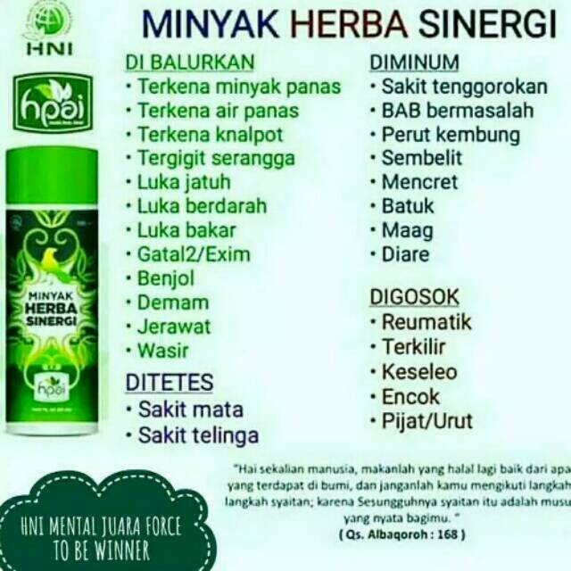 MINYAK HERBAL SINERGI HNI HPAI