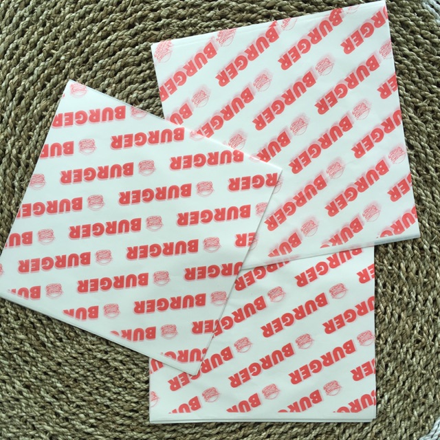 

Grosir kertas nasi logo burger merah 30x30 KFC paper wrap kebab
