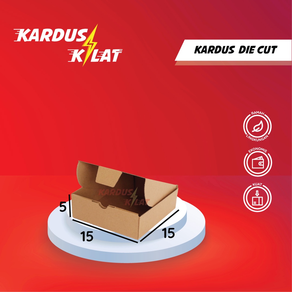 

Kardus Die Cut 15x15x5 - Karton Box Dus Packaging Hampers Pizza Hijab Kue Roti Polos Murah
