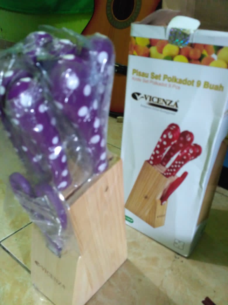 Pisau Set Warna Polkadot Vicenza V 918 Kp