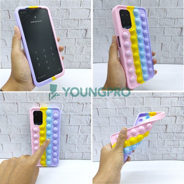 SILICONE CASE POP IT OPPO F11 PRO - CASE PENGHILANG STRESS RAINBOW