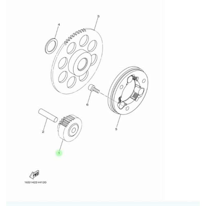 GEAR GIR GIGI IDLE STARTER STATER JUPITER Z VEGA ZR ASLI ORI YAMAHA 2P2 E5512 00