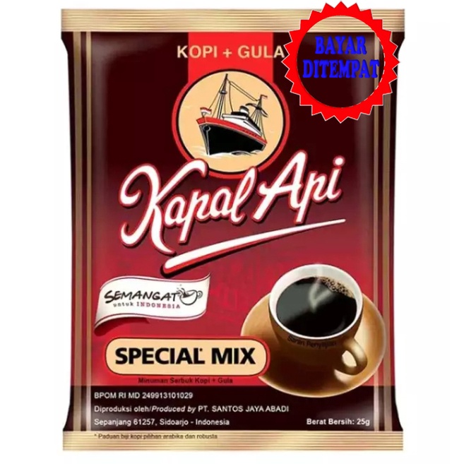 kopi plus gula kapal api hitam plus gula25gram