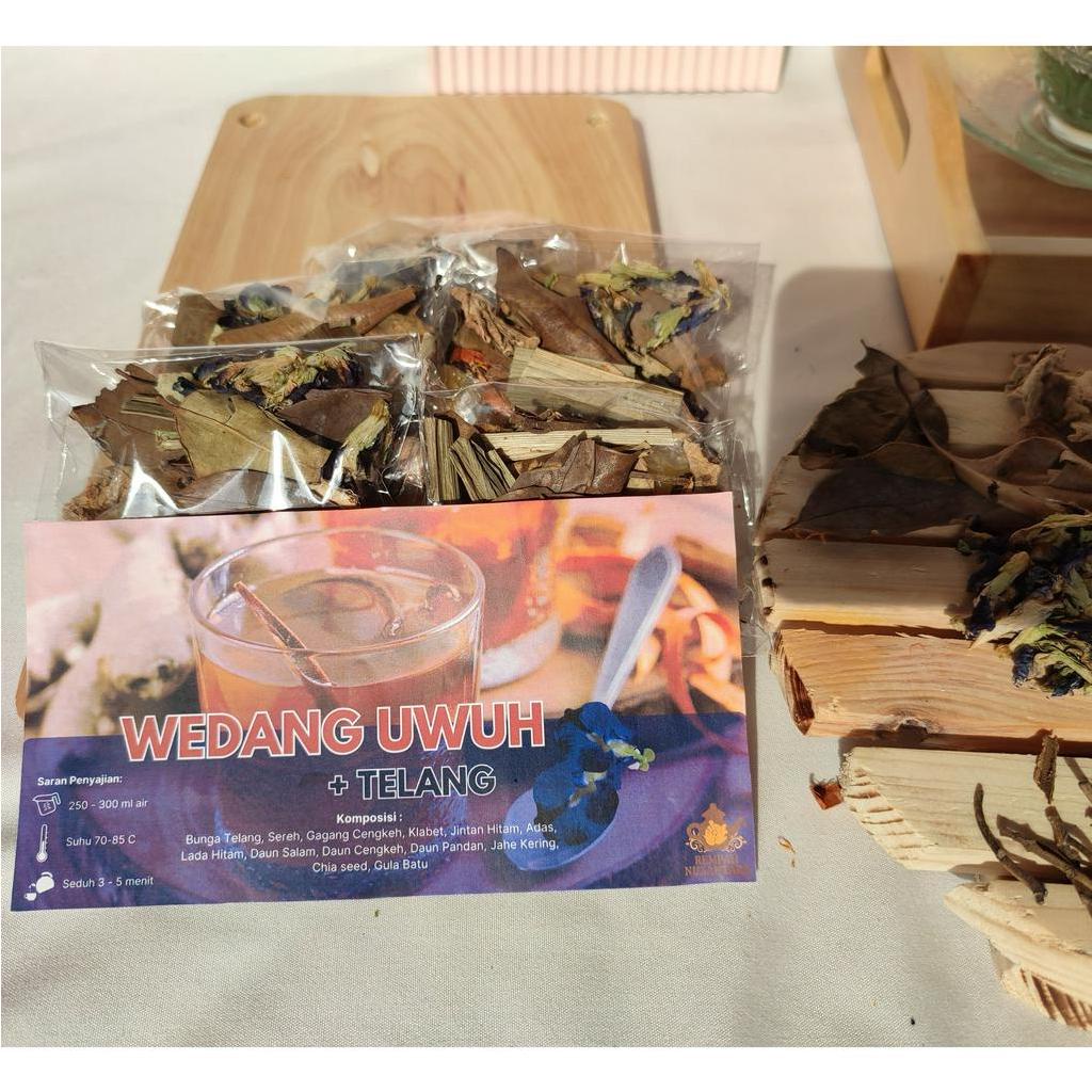 

Wedang Uwuh Rempah Bunga Telang Komplit (Extra Bunga Telang & Gula Batu) 1 Pack (10 pcs) - Rempah Nusantara
