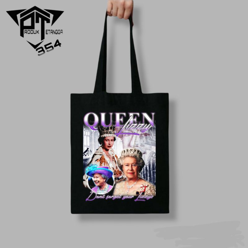 TOTE BAG RATU ELIZABETH - TAS SELEMPANG queen lizzy - HITAM PRIA WANITA DEWASA