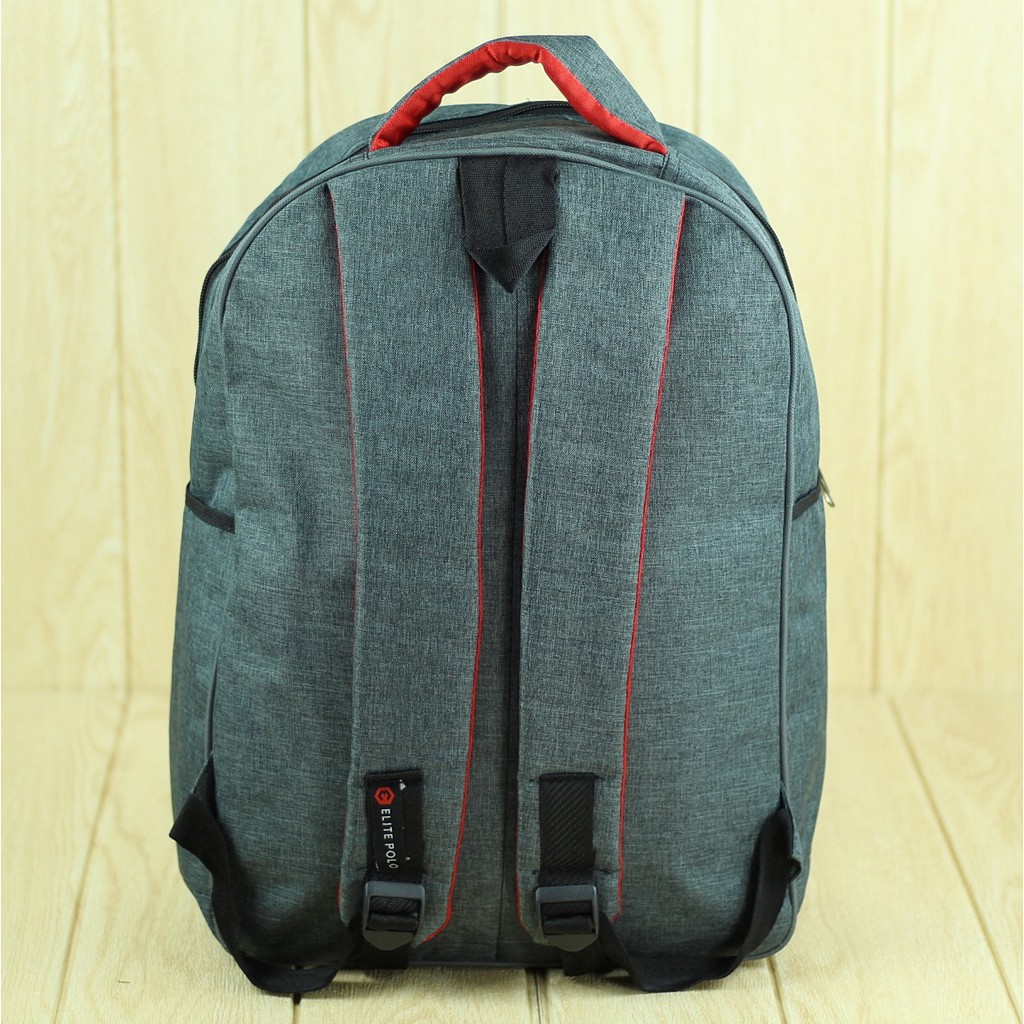 Tas Ransel Elite Polo Abu Back Pack Sekolah Kuliah Kerja Cowok Pria Laki Laki