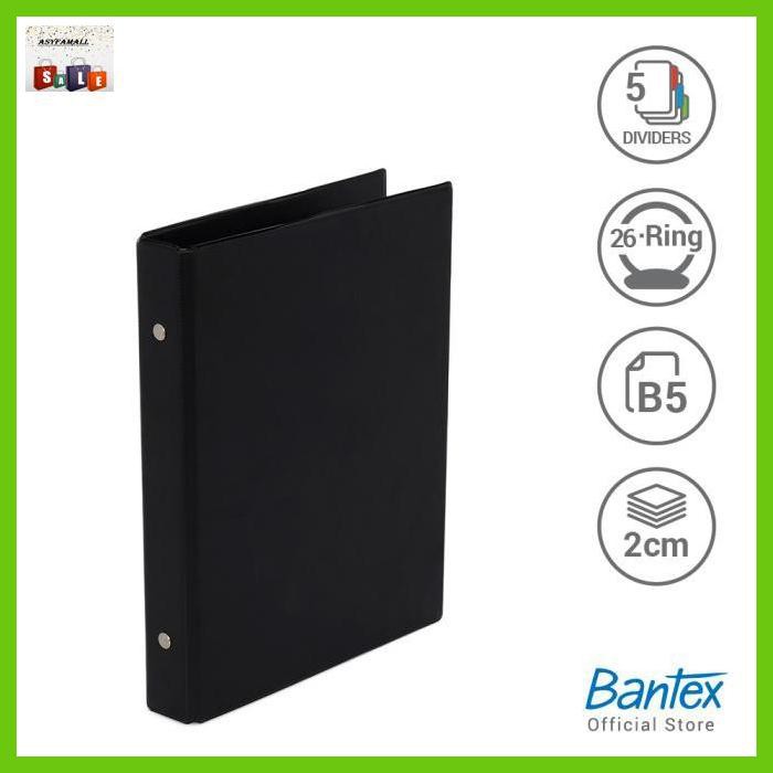 

DOCUMENTO- BANTEX MULTIRING BINDER 26 RING 25MM B5 BLACK #1326 10 -ASLIII.