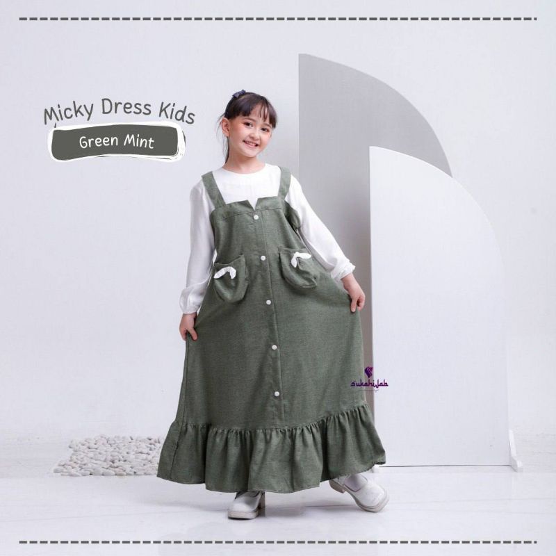RIHAIA | Micky Dress Overall Kids / Anak Perempuan by Sukahijabku Sukahijab