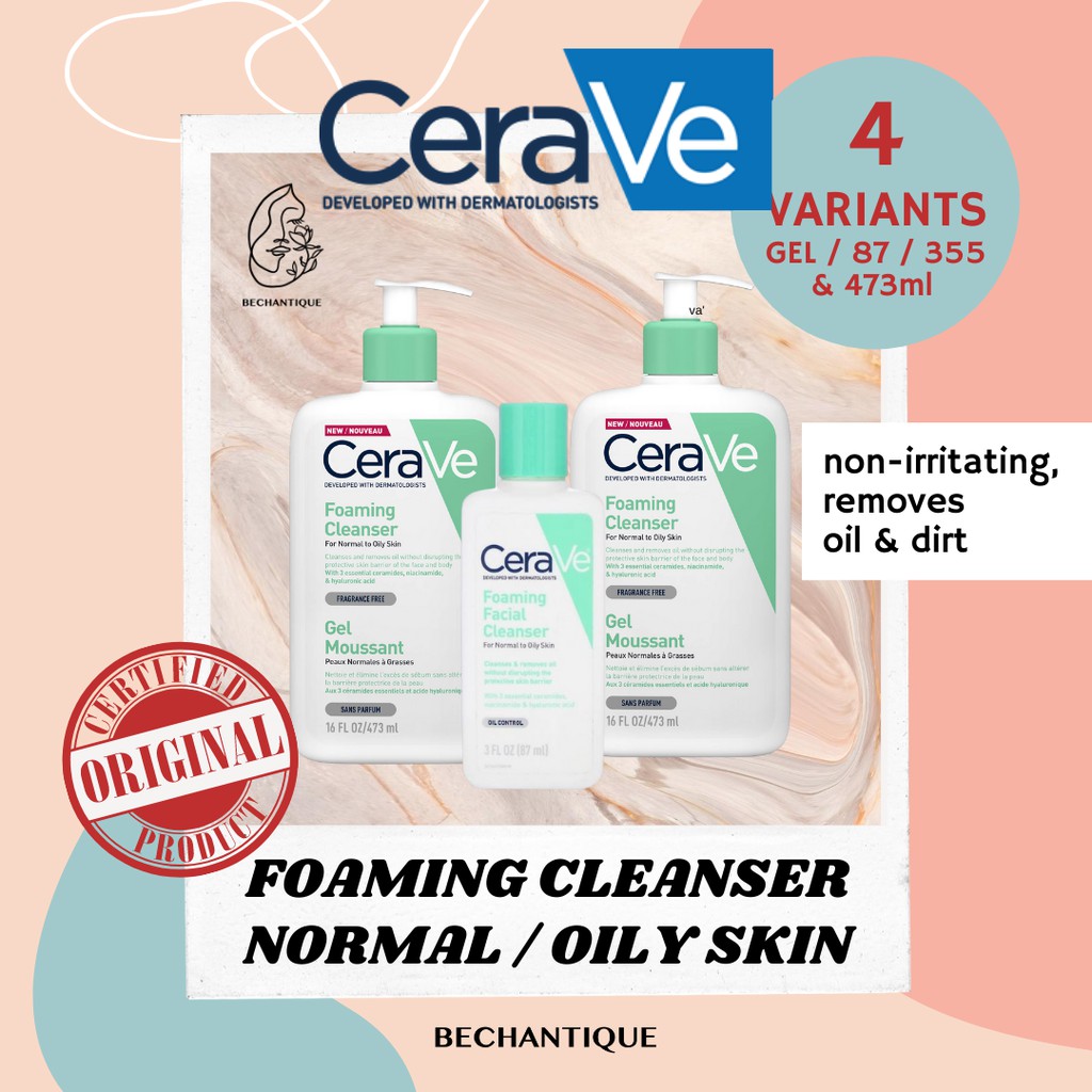 Jual Original CERAVE Foaming Cleanser Facial Cleanser Gel Cleanser Oily ...