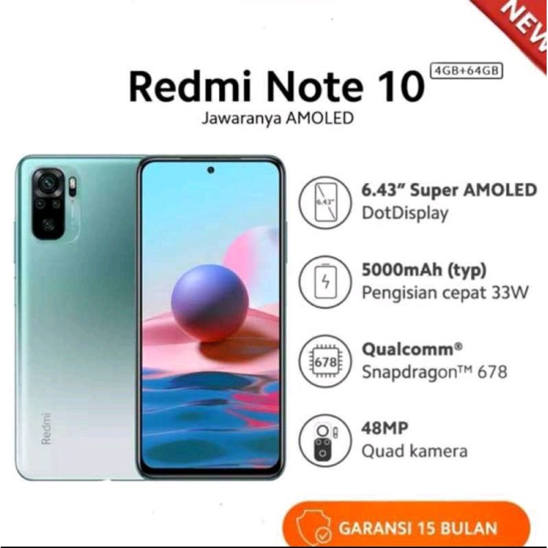 redmi note 10 ram 4/64 GB garansi resmi xiaomi