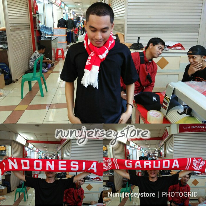 NJSTO1526 SYAL SCRAB TIMNAS GARUDA INDONESIA BAHAN RAJUT GRADE ORI OFFICIAL
