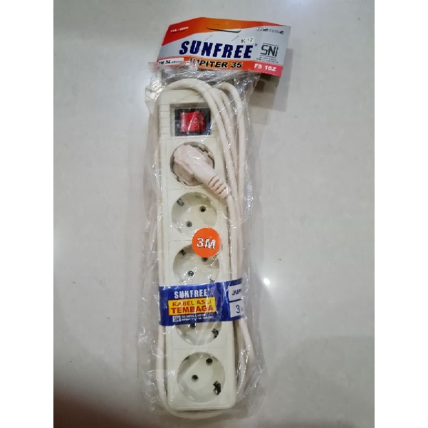 stop kontak sunfree  3m 5 lobang
