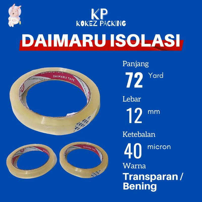 

Solasi / Isolasi / Solatip Bening DAIMARU 1/2 INCH (12 mm x 72 Yard)