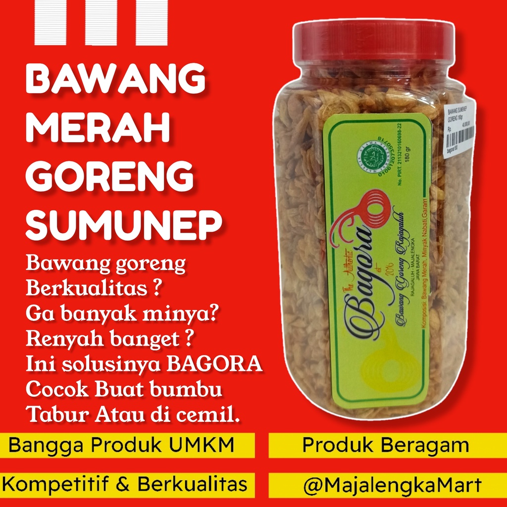 

Bawang Goreng BAGORA NETTO 180 Bawang Goreng Asli Bawang Goreng Sumenep Bawang Goreng Tanpa Tepung oleh oleh Majalengka Mart