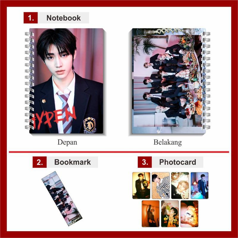

[BISA COD] PAKET NOTEBOOK KPOP ENHYPEN - BORDER CARNIVAL VERSI HYPE