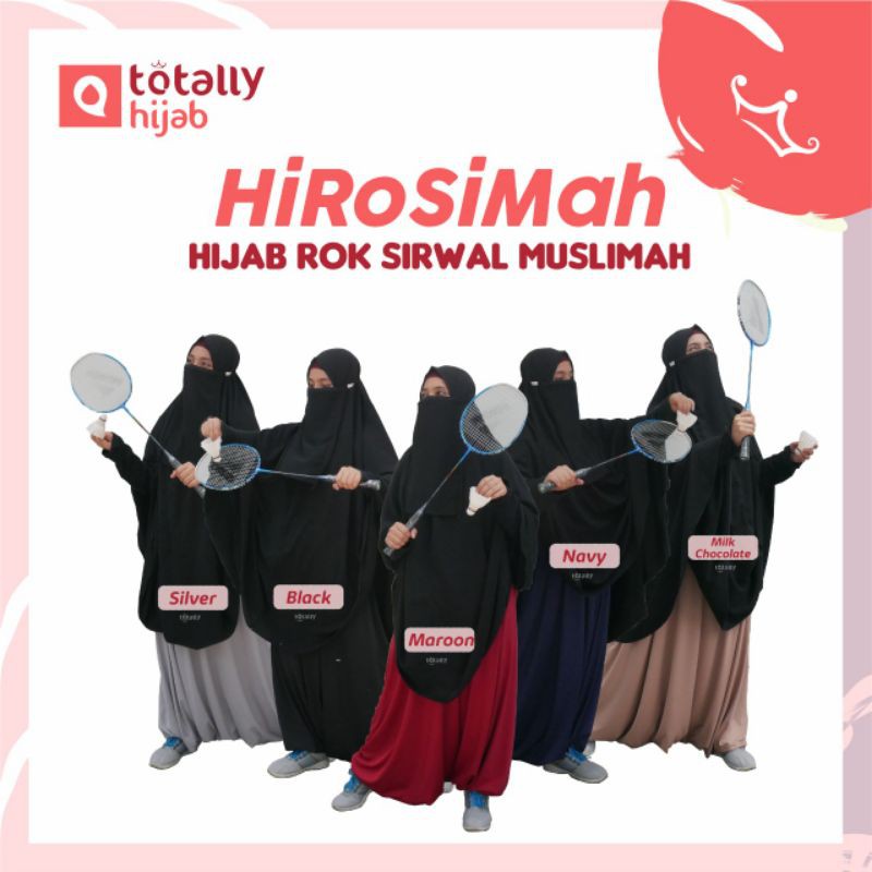 Hirosimah. hijab rok sirwal muslimah. rok olahraga muslimah. rok joger muslimah.