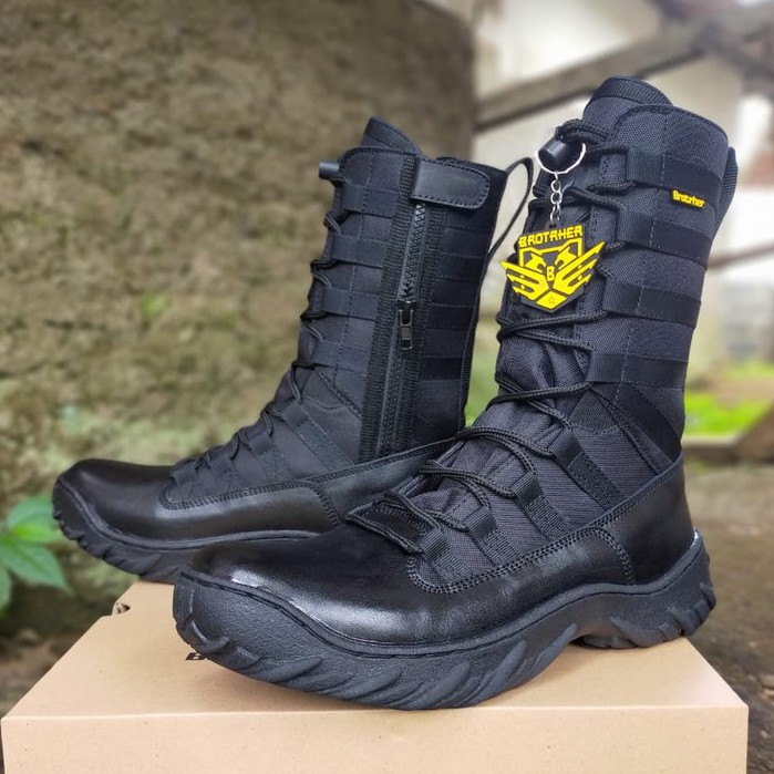 SEPATU PDL BROTRHER NINJA WEBA/KOMANDO KULIT SAPI ASLI SEPATU PDL DINAS LAPANGAN TNI POLRI SECURITY-Sol Komando
