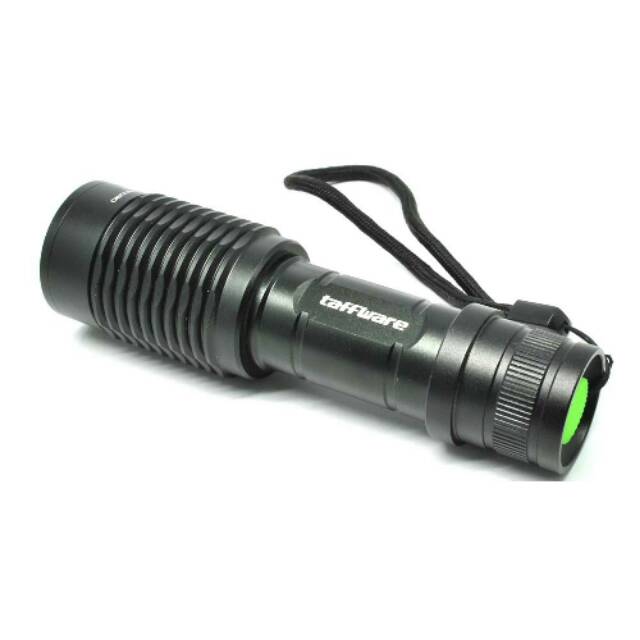 Taffware Senter LED 1000 Lumens Zoomable Flashlight Waterproof - Black