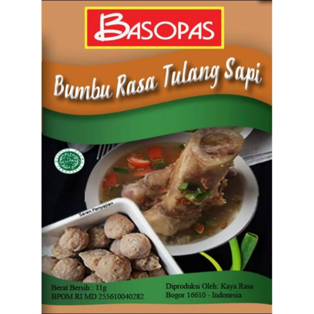 

tepung bakso : Bumbu rasa tulang sapi merk BASOPAS