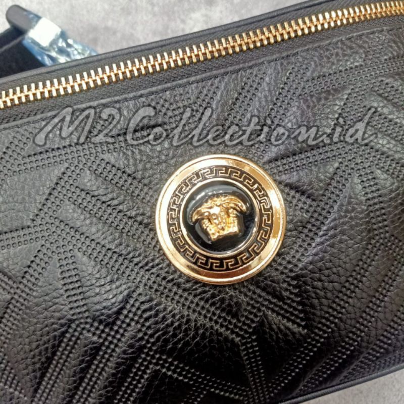 Waistbag Versace Leather Logo Belt Bag Tas Pinggang Kulit Asli Impor