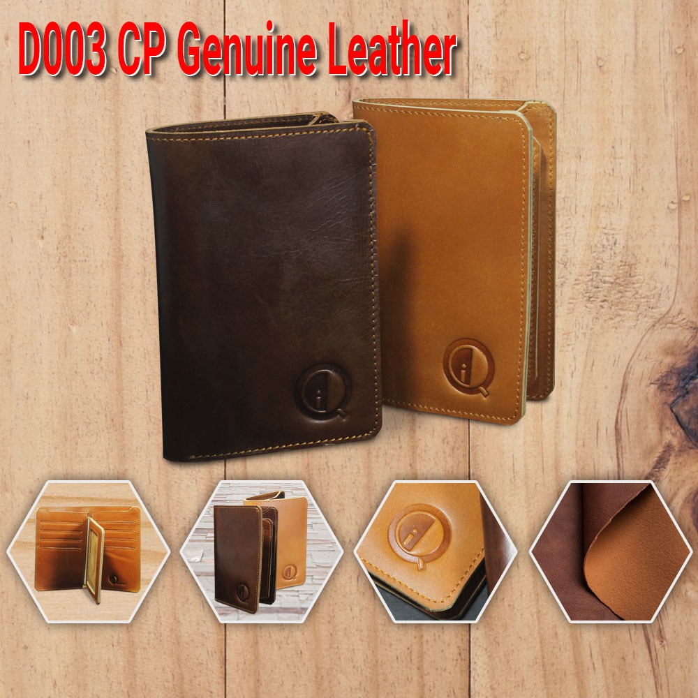 DOMPET PRIA KULIT SAPI ASLI QI LEATHER 10 SLOT FULL KULIT TANPA FURING D003CP QI