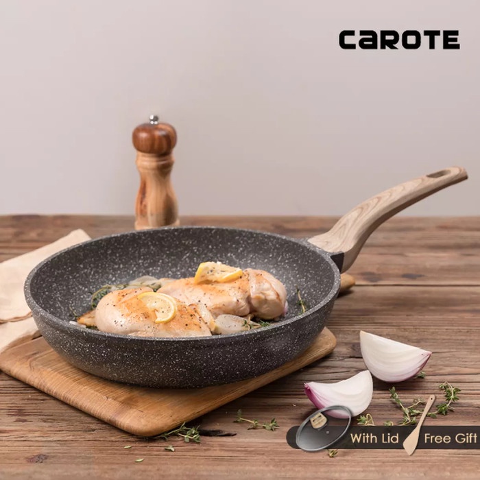 Carote Fry Pan Ukuran 28 Cm Dengan Tutup - Tanpa Tutup _Art