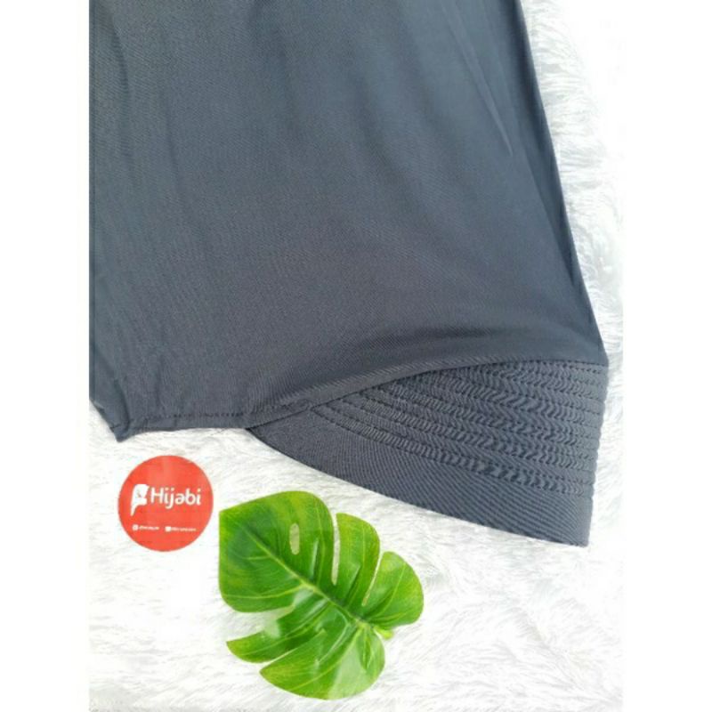 Jilbab Instan simple Pet Mini Hitam Hijab Sport Olahraga Wanita-Abu Tua