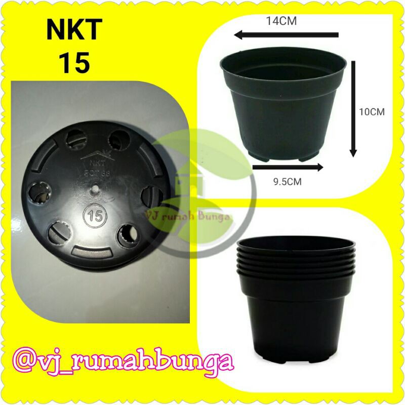 pot hitam 15cm merek grace