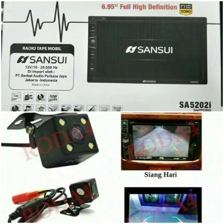Audio doubel din merek sansui   camera mundur mobil xpander
