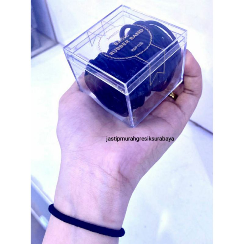 BASIC RUBBER BAND KARET HITAM RAMBUT MINISO KARET GELANG HITAM KUNCIR RAMBUT