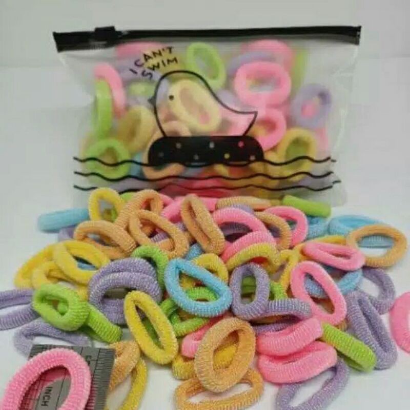 IKAT RAMBUT DONAT KECIL FREE POUCH/ 40 PCS