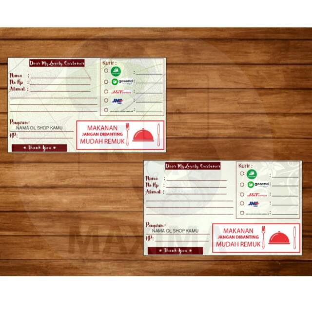 

Sticker alamat delivery makanan 2 motif