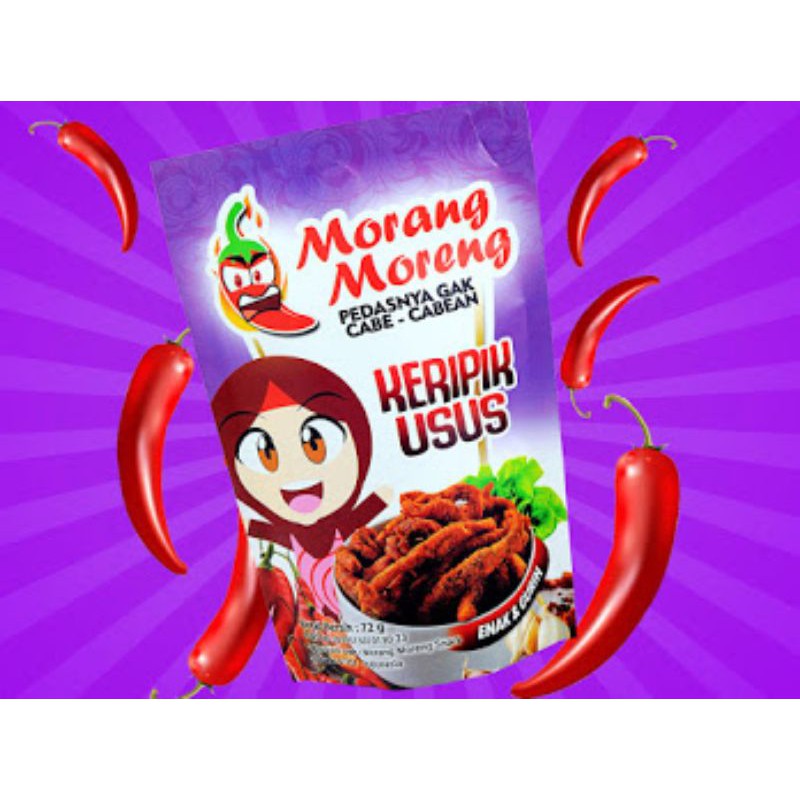 

keripik usus varian extra pedas morang moreng
