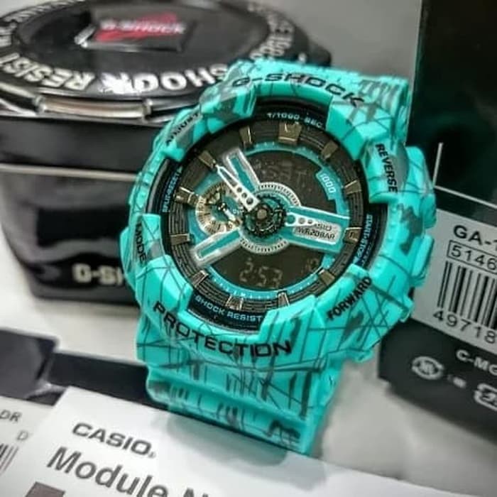 Jam Tangan Pria Casio G Shock G-Shock GShock Blue Graffiti Original BM