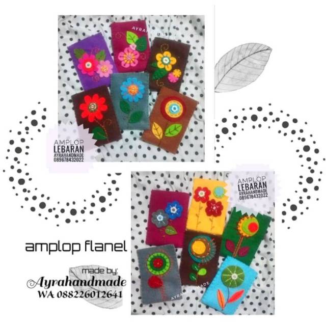 

Amplop flanel/ angpao motif bunga isi 6pcs