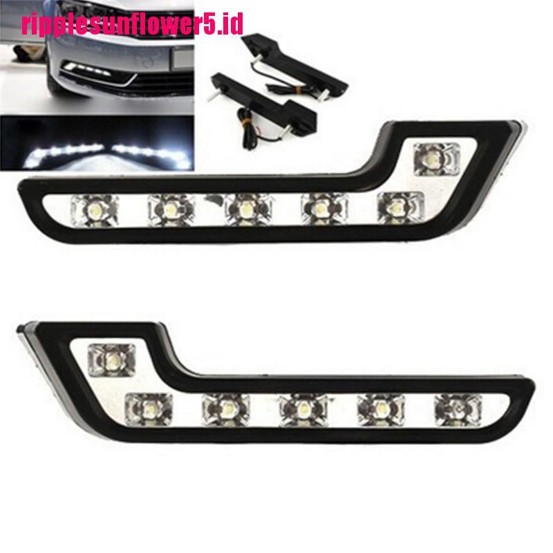 2pcs Lampu Led 6smd 12V Warna Putih Untuk DRL / Fog Lamp Mobil