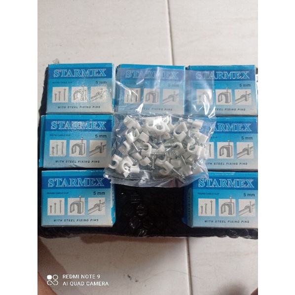 PAKU CLAM KABEL ISI 50 BUTIR BARU 5MM