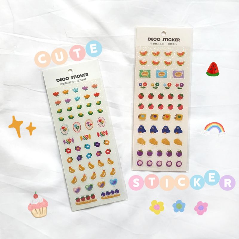 

Korean Deco Sticker Floral Fruit Scrapbook Diary Stiker Bunga