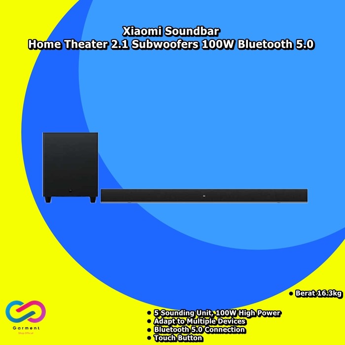 Soundbar Home Xiaomi Theater 2.1 Subwoofers 100W Bluetooth 5.0 - Hitam